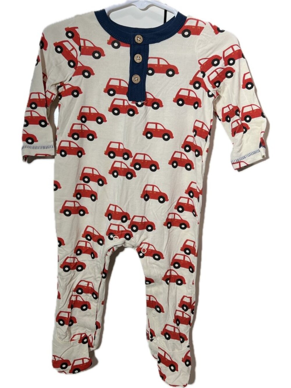 Mud Pie 3m 6m NWOT Red Car Baby footed Bamboo knit Sleeper footie PJs pajamas